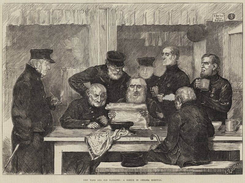 Yeni Savaşlar ve Eski Savaşçılar, Chelsea Hastanesinde Bir Eskiz by Edmund Richard White