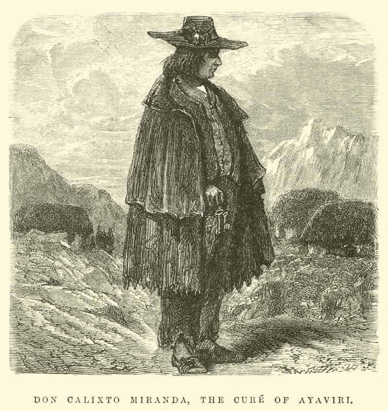 Don Calixto Miranda, the cure of Ayaviri  by Edouard Riou