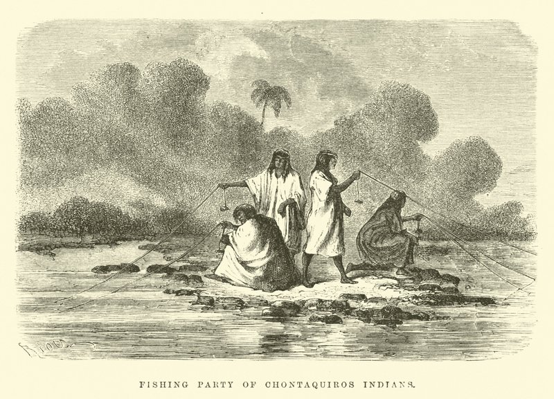 Fishing party of Chontaquiros Indians  by Edouard Riou