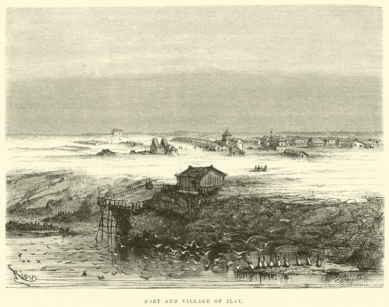 İlay limanı ve köyü by Edouard Riou