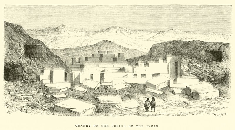 İnkalar Dönemi Taş Ocağı by Edouard Riou