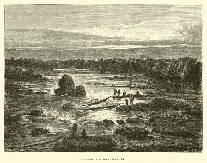 Mancurial Rapids by Edouard Riou