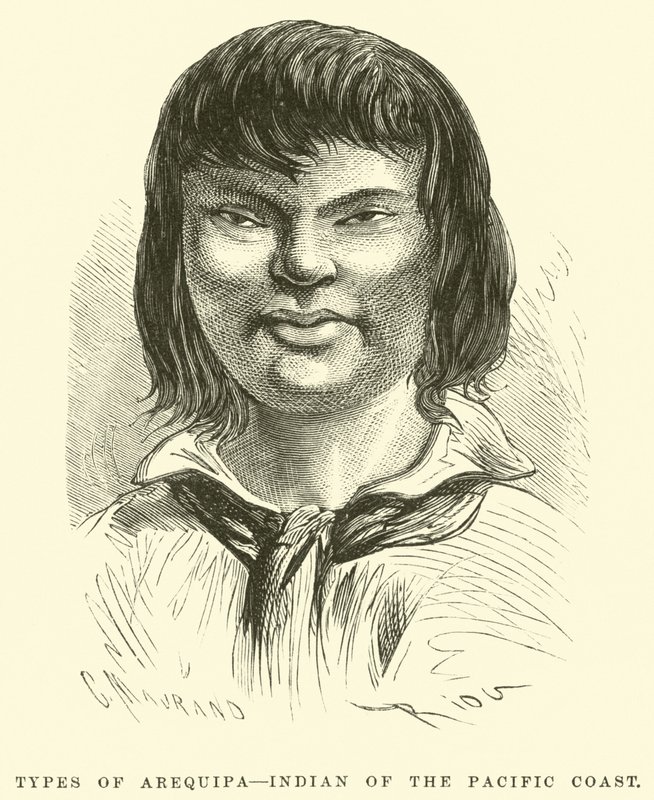 Arequipa Türleri, Pasifik Kıyısı Kızılderilileri by Edouard Riou
