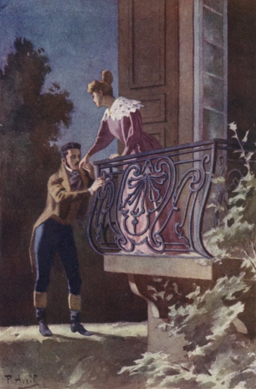 Onu orada dururken buldum, eli balkonumun bir köşesine dayamıştı. by Edouard Henri Avril
