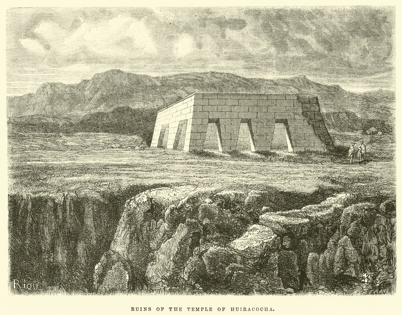 Huiracocha Tapınağı kalıntıları by Edouard Riou