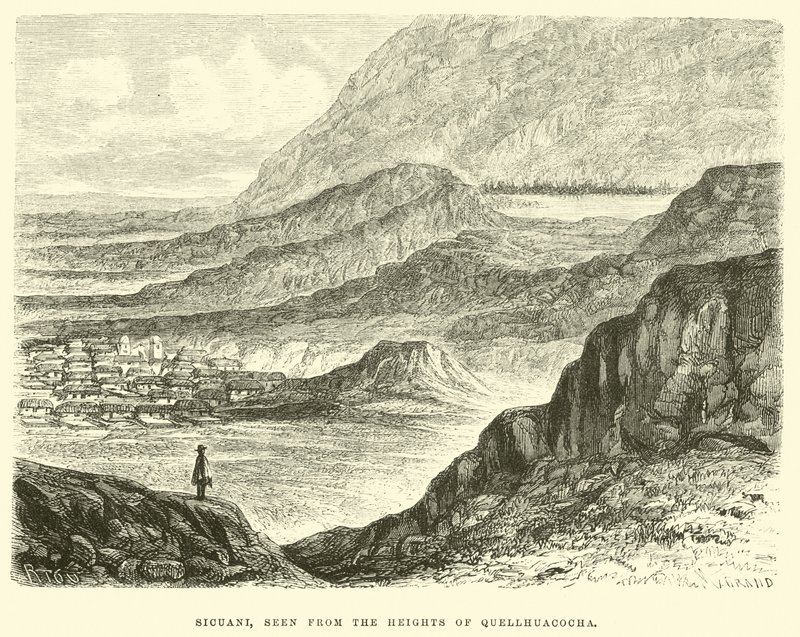 Sicuani, seen from the Heights of Quellhuacocha  by Edouard Riou