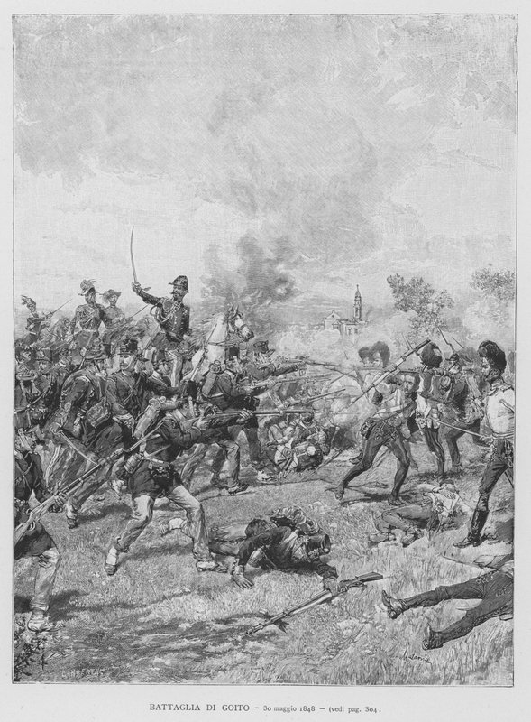 Goito Savaşı, 30 Mayıs 1848 (gravür) by Edouardo Matania