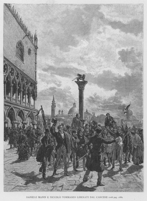 Daniele Manin ve Niccolo Tommaseo Hapishaneden Kurtuldu (gravür) by Edouardo Matania