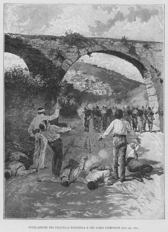 Bayrak Kardeşleri ve Sahabelerinin Çekimi (gravür) by Edouardo Matania