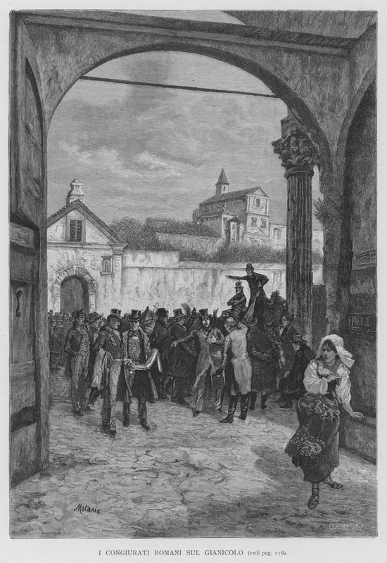Janiculum Tepesi'ndeki Roman Conjurates (gravür) by Edouardo Matania