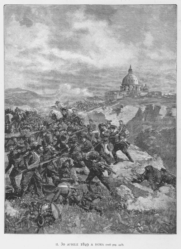 30 Nisan 1849, Roma (gravür) by Edouardo Matania