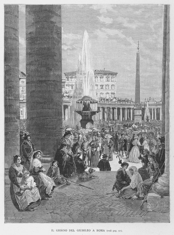 Roma'da Jübile Günü (gravür) by Edouardo Matania