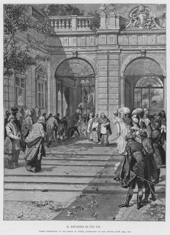 Pius VII'nin Dönüşü (gravür) by Edouardo Matania