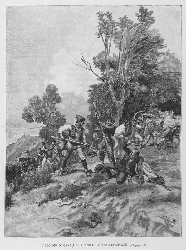 Carlo Pisacane ve Yoldaşlarının Katliamı (gravür) by Edouardo Matania