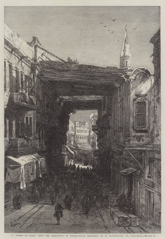 Kahire'de Bir Sokak by Eduard Hildebrandt