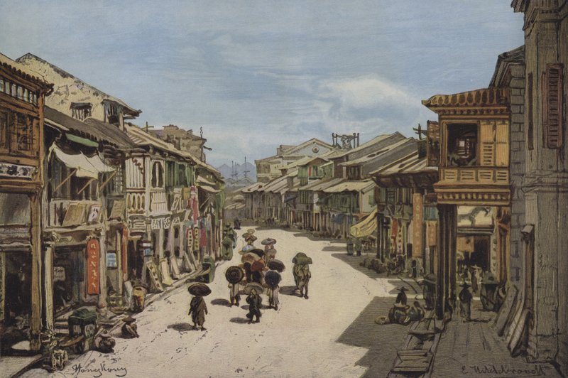 A street in Hong Kong  by Eduard after Hildebrandt