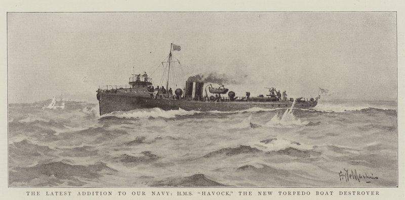 Donanmamıza En Son Katılan HMS Havock, Yeni Torpido Bot Destroyeri by Eduardo de Martino