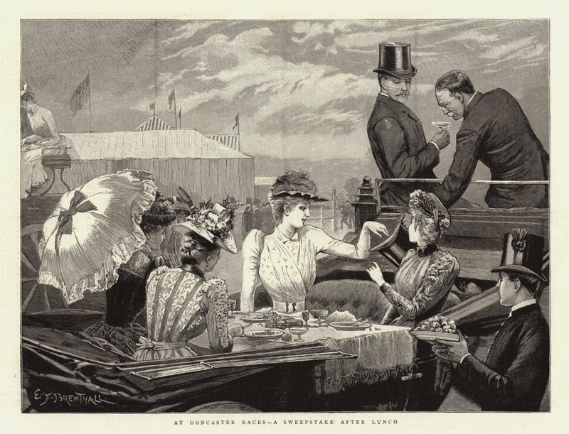 Doncaster Yarışlarında Öğle Yemeğinden Sonra Çekiliş by Edward Frederick Brewtnall