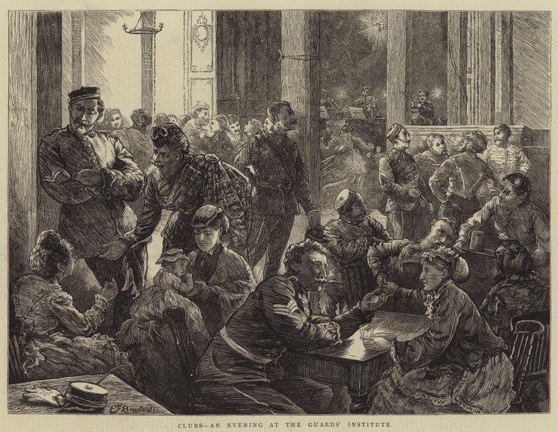Kulüpler, Muhafız Enstitüsünde Bir Akşam by Edward Frederick Brewtnall