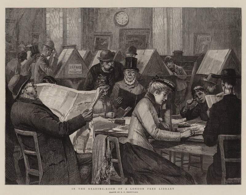 ಲಂಡನ್ ಫ್ರೀ ಲೈಬ್ರರಿ ಟರ್ಕಿಯ ಓದುವ ಕೋಣೆಯಲ್ಲಿ by Edward Frederick Brewtnall