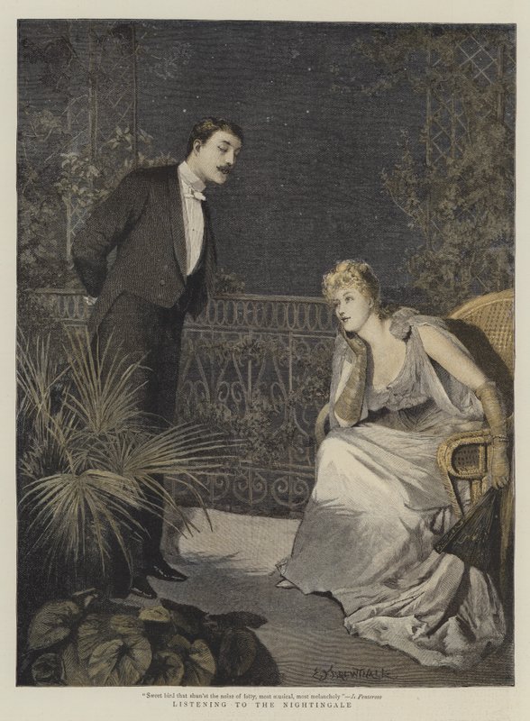 Bülbül Dinlemek (chromolitho) by Edward Frederick Brewtnall