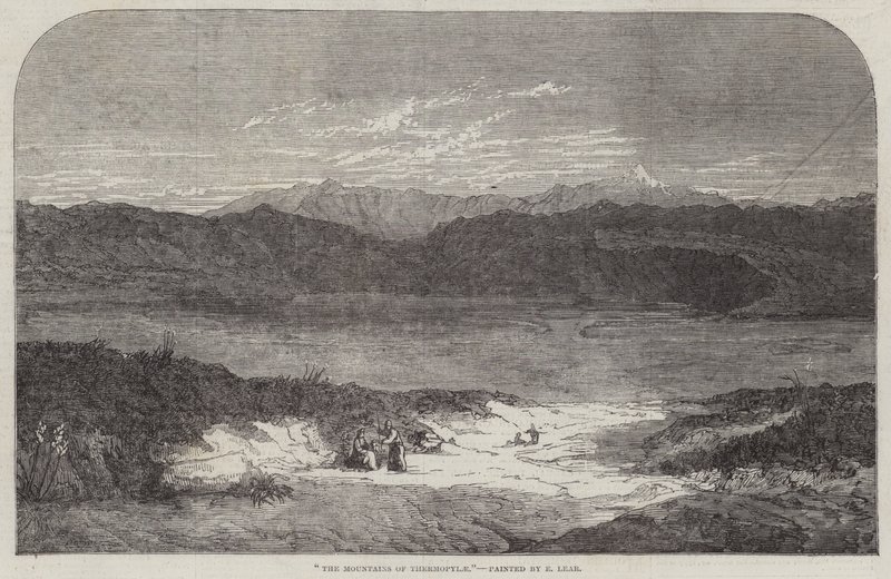 ಥರ್ಮೋಪೈಲೇ ಟರ್ಕ್ ಪರ್ವತಗಳು by Edward Lear