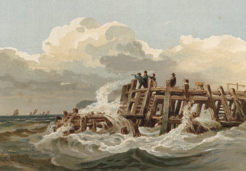 Old Pier, Fishermen on the Look-out  by Edward after Duncan