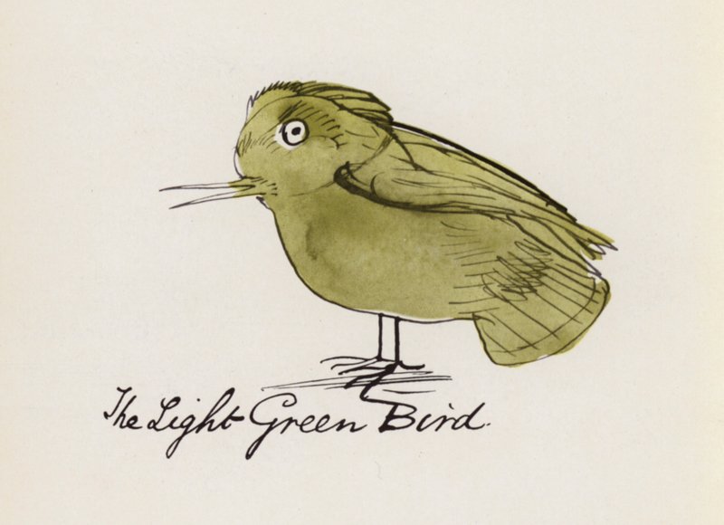 Edward Lear, Kuş Kitabı: Açık Yeşil Kuş (renkli taş) by Edward (after) Lear