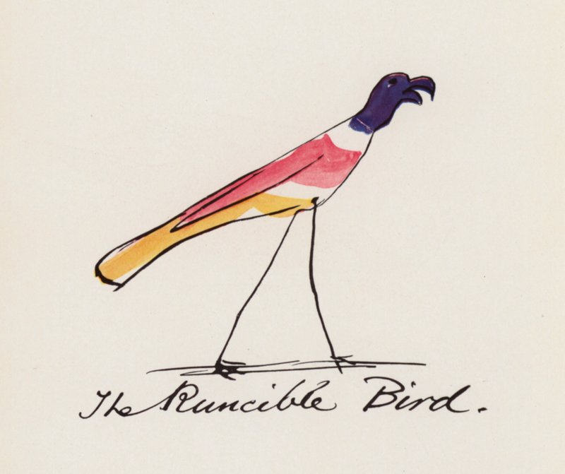 Edward Lear, Kuş Kitabı: Runcible Bird (renkli taş) by Edward (after) Lear