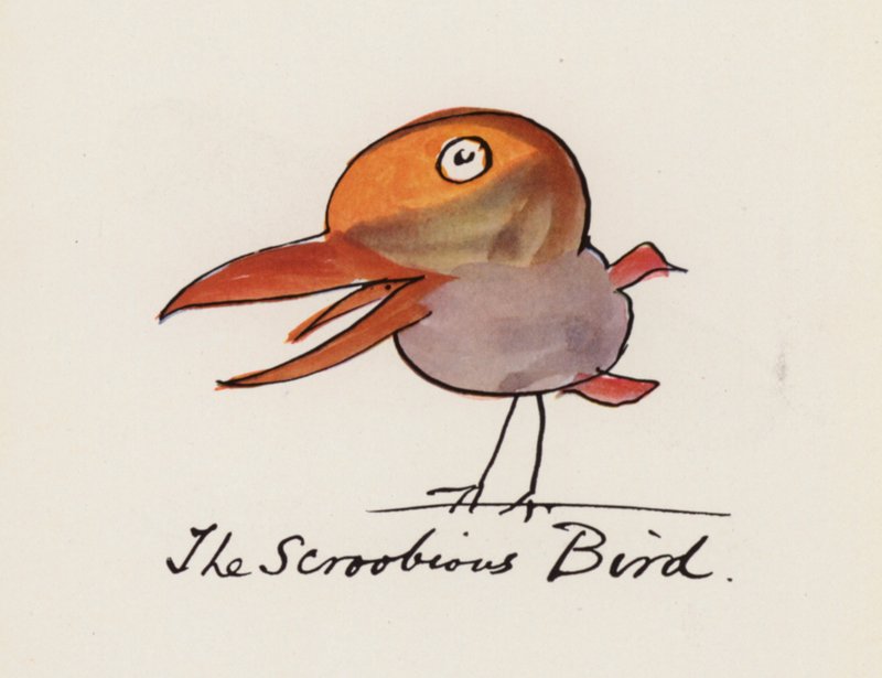 Edward Lear, Kuş Kitabı: Scroobious Bird (renkli taş) by Edward (after) Lear