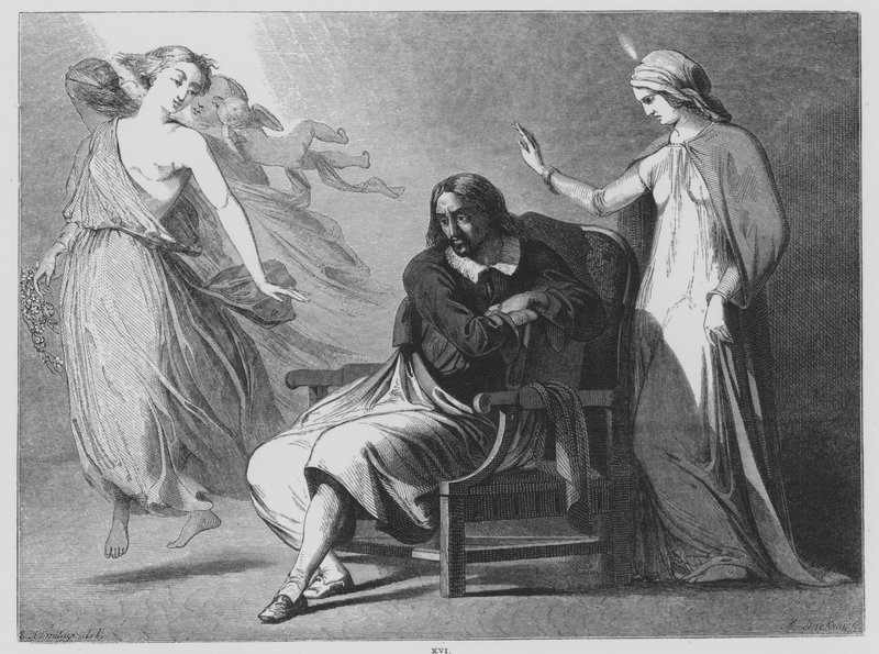 John Milton, Dalgın (gravür) by Edward Armitage