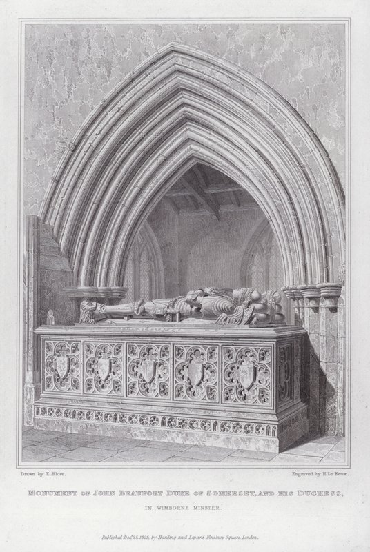 John Beaufort Somerset Dükü Anıtı ve Wimborne Minster