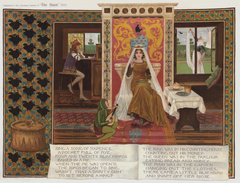 Sixpence Şarkısı Söyle (chromolitho) by Edward Charles Clifford