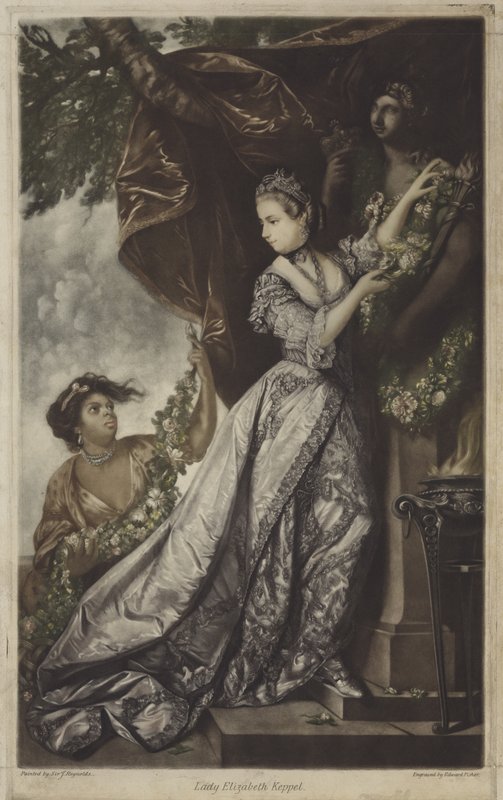 Leydi Elizabeth Keppel (renkli gravür) by Edward Fisher