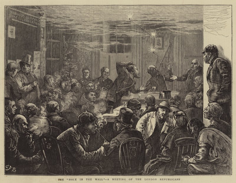 Duvardaki Delik, Londra Cumhuriyetçilerinin Buluşması by Edward Frederick Brewtnall