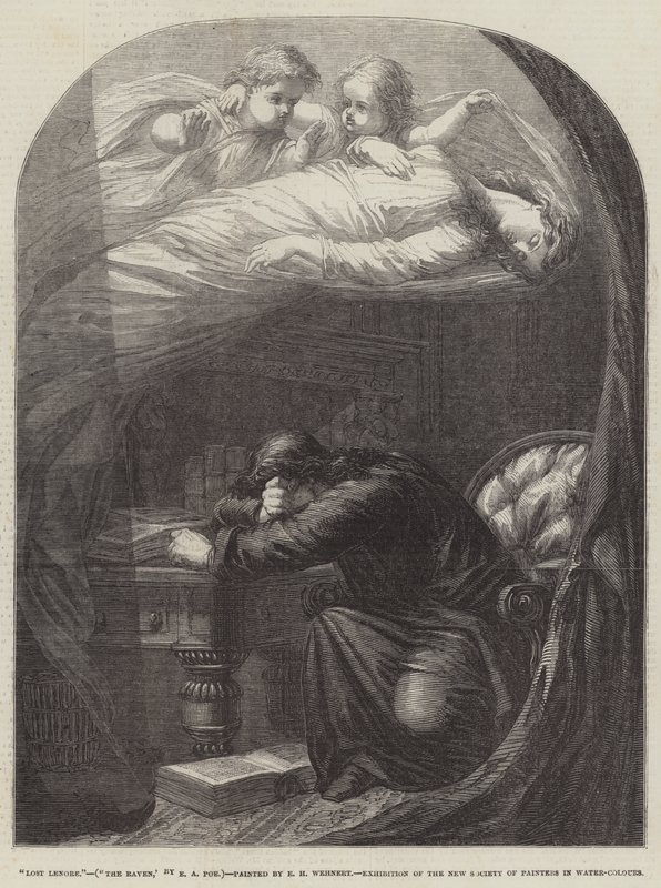 Kayıp Lenore, Kuzgun, E A Poe by Edward Henry Wehnert