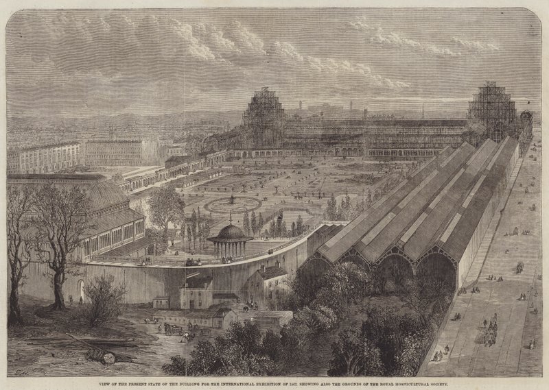 1862 Uluslararası Sergisi için Binanın Mevcut Durumunun Görünümü? by Edward Hull