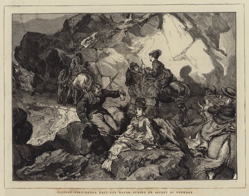 Tatil Eskizleri, Snowdon Yükselişi Sırasında Su Duruşu by Edward John Gregory