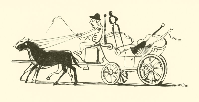 Süpürge, Kürek, Poker ve Maşa (gravür) by Edward Lear