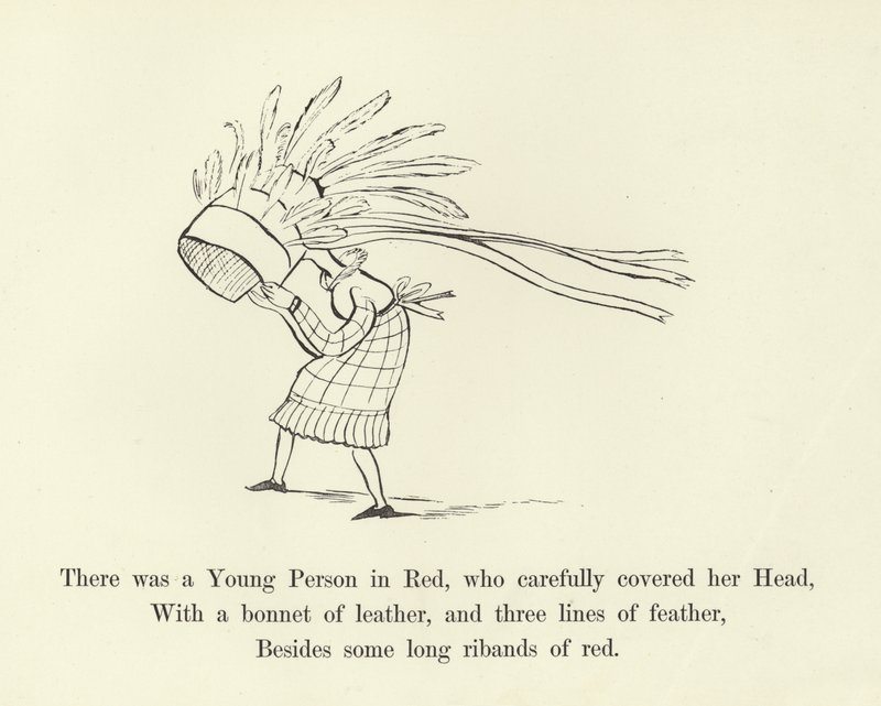 Başını özenle örten Kırmızılı Bir Genç vardı. by Edward Lear