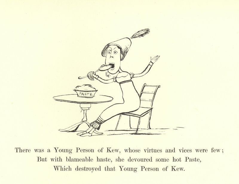 Erdemleri ve kusurları az olan bir Kew Genç Kişi vardı. by Edward Lear