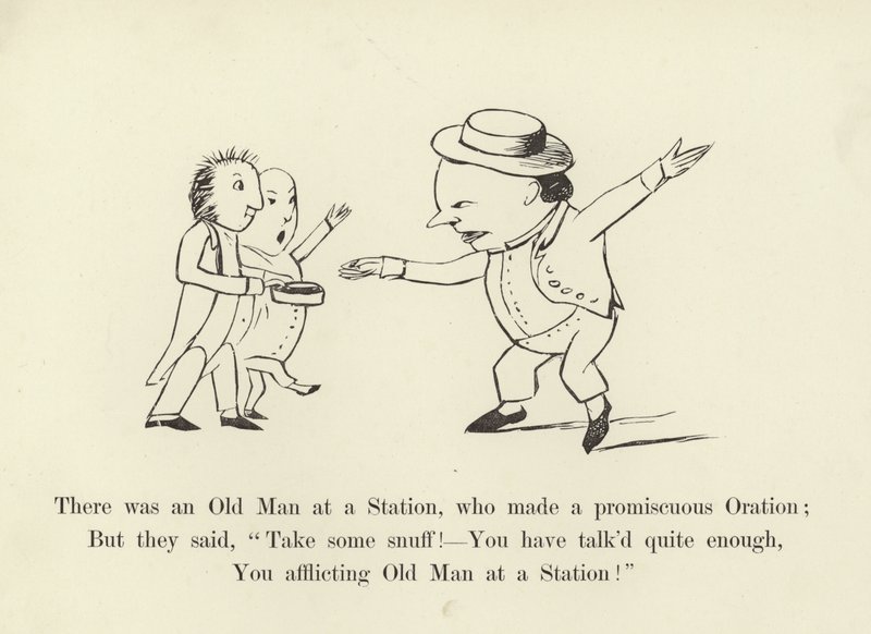 Bir İstasyonda rasgele bir konuşma yapan yaşlı bir adam vardı. by Edward Lear