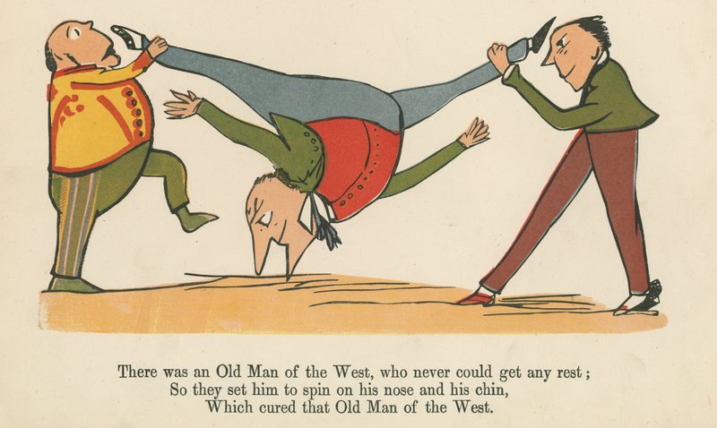 There was an Old Man from the West, who never could get any rest, from 