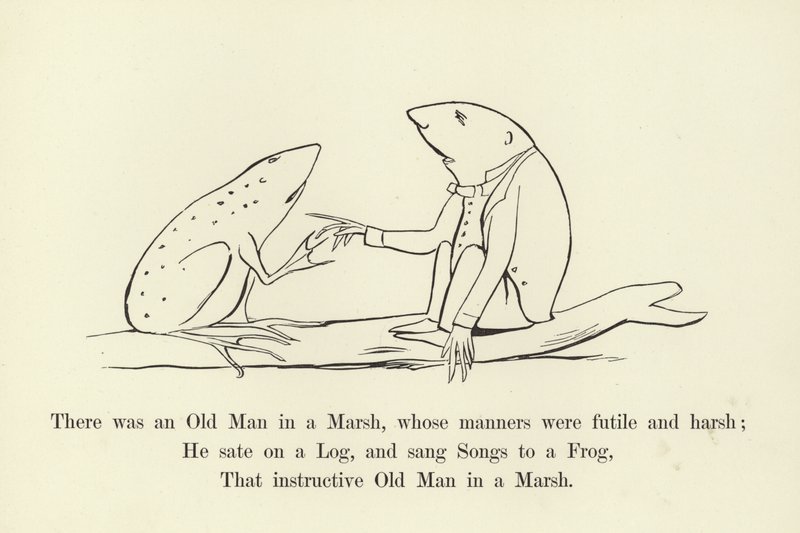 Bir Bataklıkta, tavırları boş ve sert olan Yaşlı bir Adam vardı. by Edward Lear