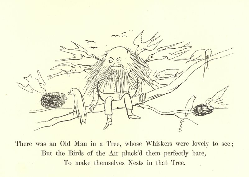 Bıyıklarını görmek güzel olan Ağaçta Yaşlı Bir Adam vardı by Edward Lear