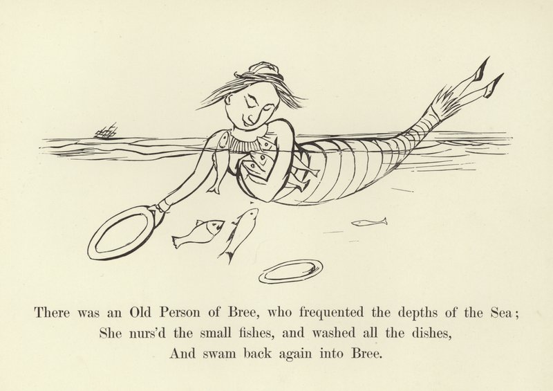 Denizin derinliklerine uğrayan Yaşlı bir Bree İnsanı vardı. by Edward Lear
