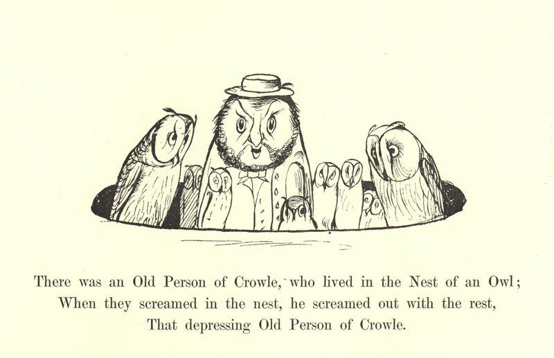 There was an Old Person of Crowle, who lived in the Nest of an Owl  by Edward Lear
