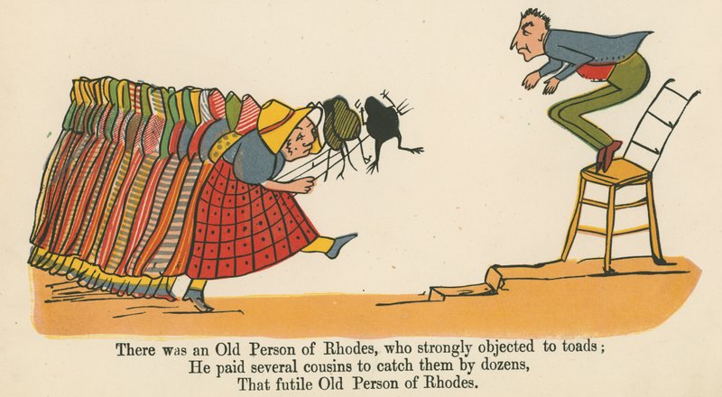 There was an Old Person of Rhodes, who strongly objected to toads, from 