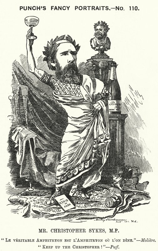 Yumruk karikatür: Christopher Sykes, İngiliz Muhafazakar politikacı (gravür) by Edward Linley (after) Sambourne