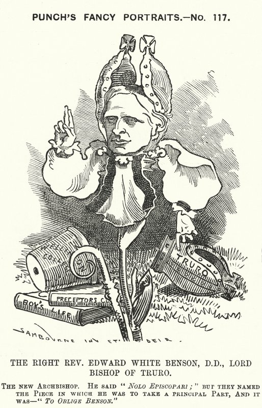 Yumruk karikatürü: Edward White Benson, İngiliz piskoposu (gravür) by Edward Linley (after) Sambourne